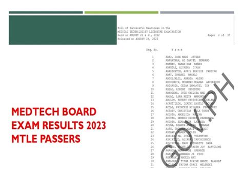 medtech board exam result 2023